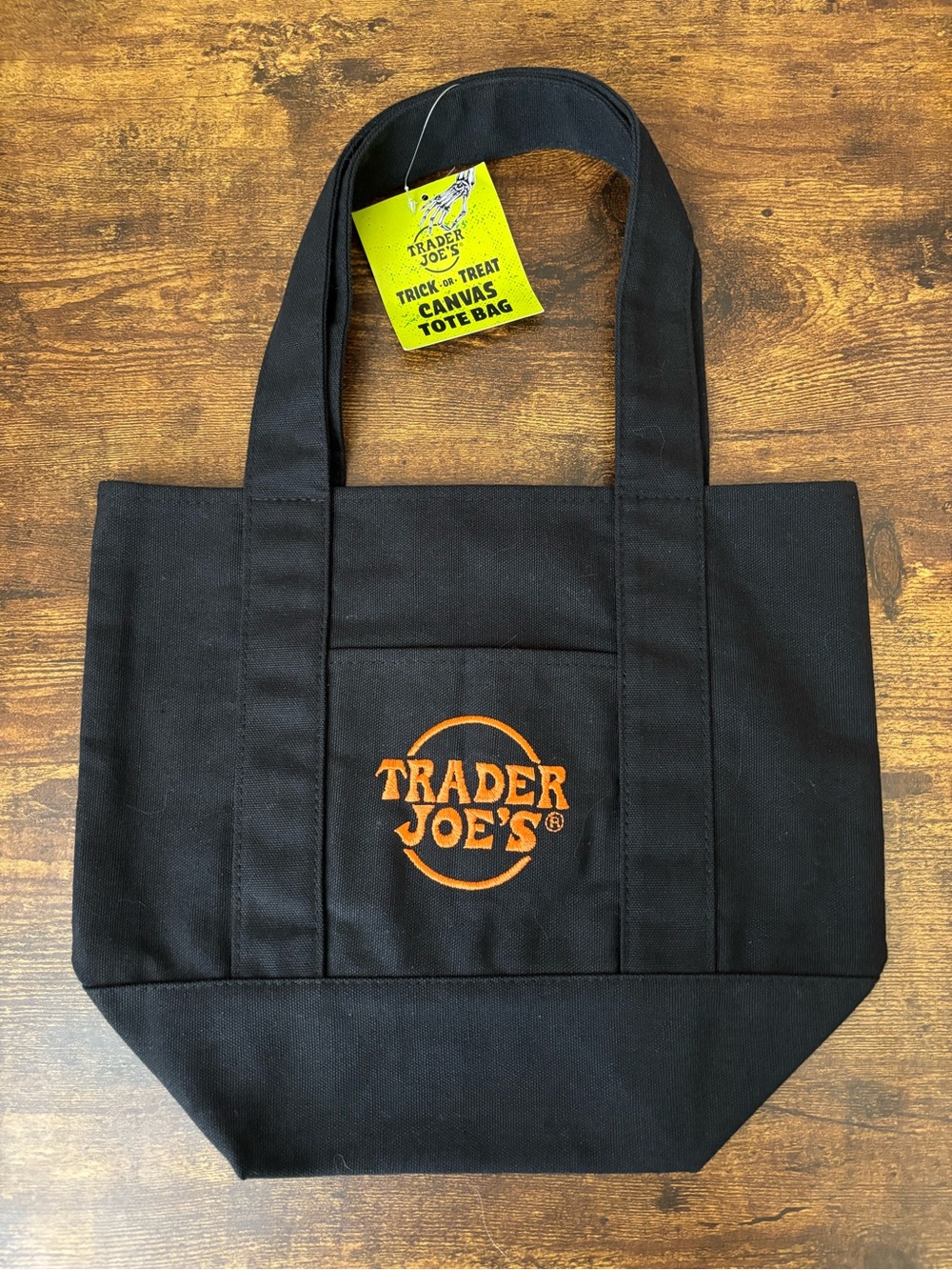 Trader Joe’s Trick Or Treat Canvas Tote Bag in Midnight Black